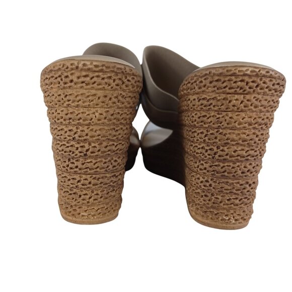 Tuscany Espadrille Wedge Heel Tan Open Toe Slip On Cork Womens Size 11 M Sandals - Picture 2 of 7